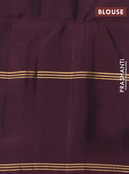 Grey & Wine Pure Soft Silk Saree - Buttas