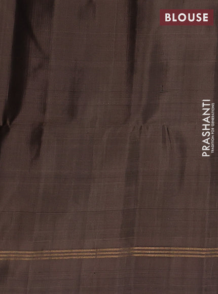 Coffee Brown & Brown Pure Soft Silk Saree - Buttas