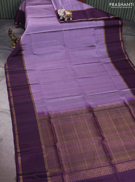 Pastel Purple & Purple Pure Soft Silk Saree - Buttas