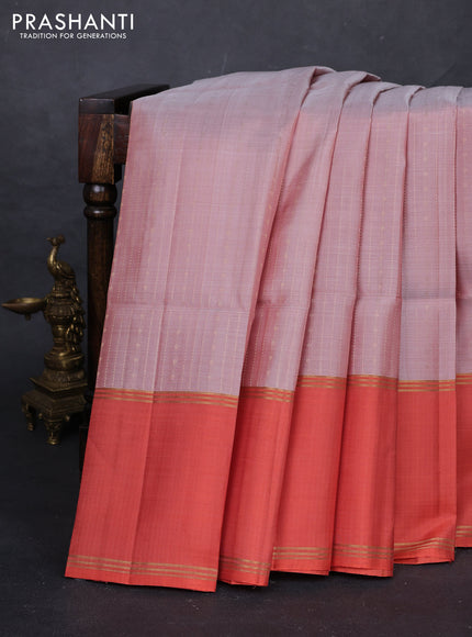 Pastel Pink & Peach Orange Pure Soft Silk Saree - Buttas