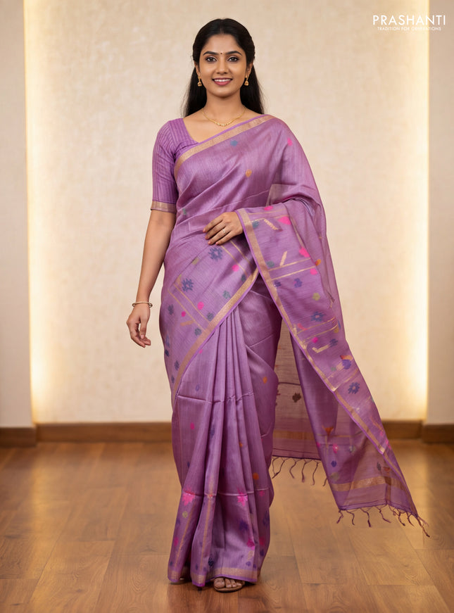 Lavender Munga Tussar Silk