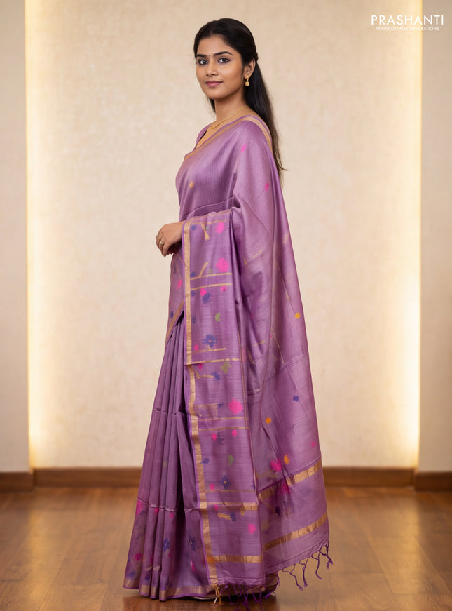 Lavender Munga Tussar Silk