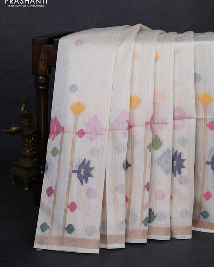 Off White Munga Tussar Silk