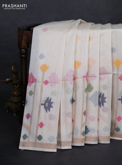 Off White Munga Tussar Silk