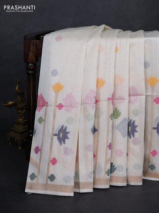 Off White Munga Tussar Silk