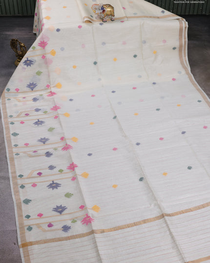 Off White Munga Tussar Silk
