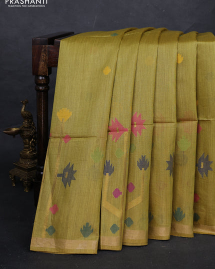 Mustard Munga Tussar Silk