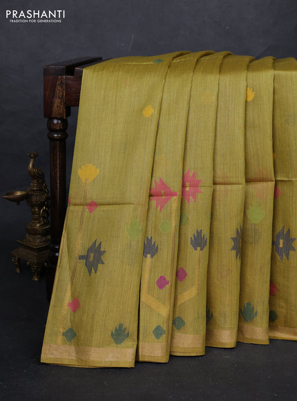Mustard Munga Tussar Silk