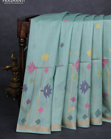 Pastel Green Munga Tussar Silk