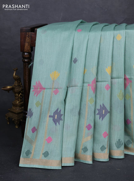 Pastel Green Munga Tussar Silk