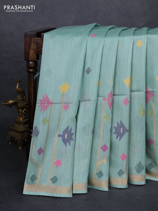 Pastel Green Munga Tussar Silk