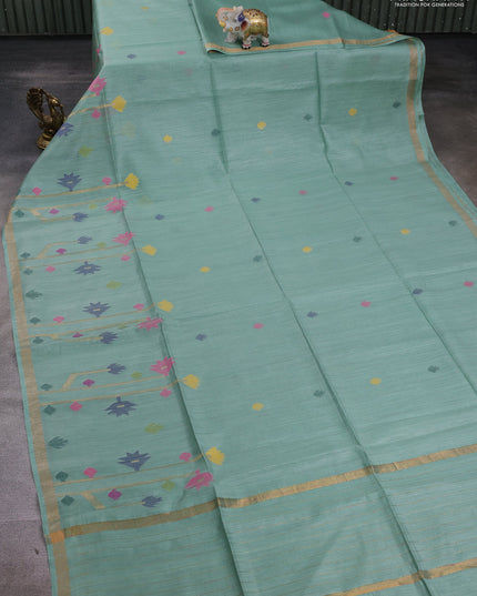 Pastel Green Munga Tussar Silk
