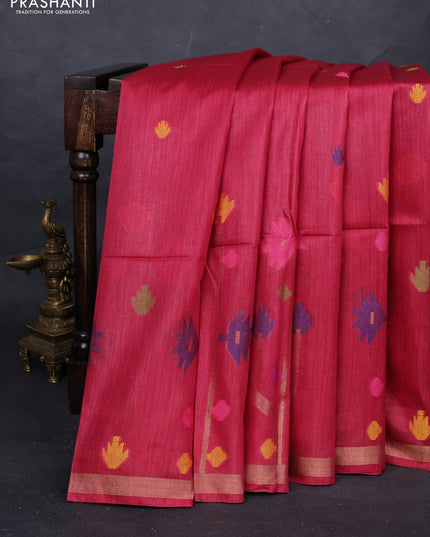 Maroon Munga Tussar Silk