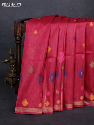 Maroon Munga Tussar Silk