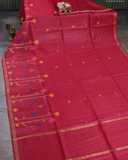 Maroon Munga Tussar Silk
