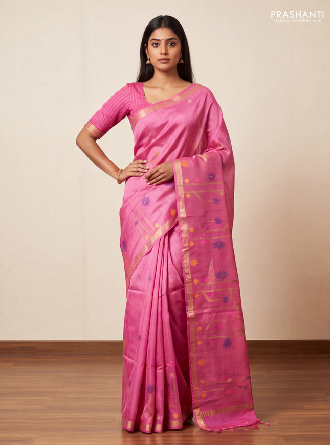 Pink Munga Tussar Silk