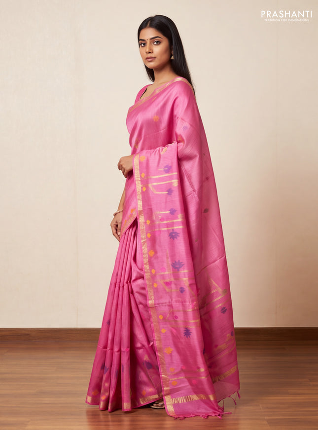 Pink Munga Tussar Silk
