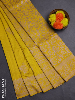 Yellow Semi Soft Silk Saree