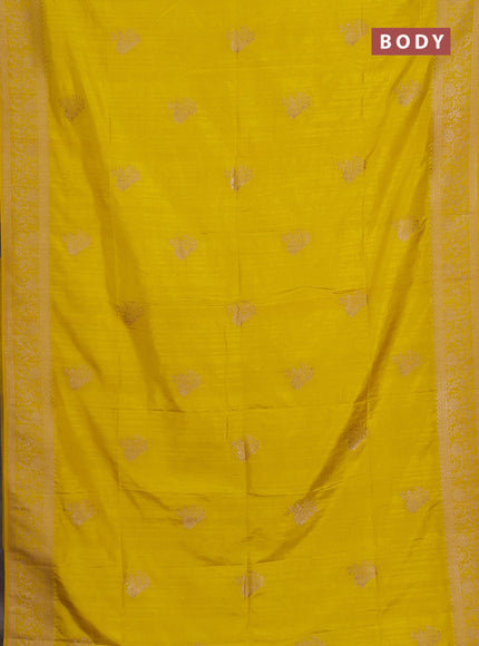 Yellow Semi Soft Silk Saree