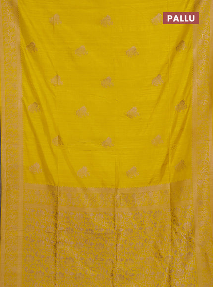 Yellow Semi Soft Silk Saree