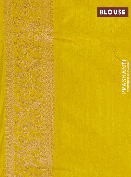 Yellow Semi Soft Silk Saree