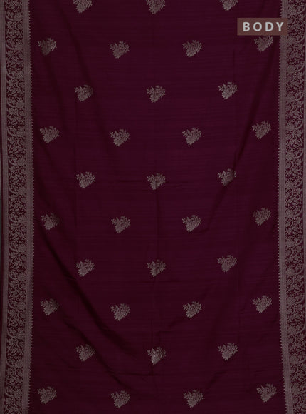 Wine Semi Soft Silk Saree