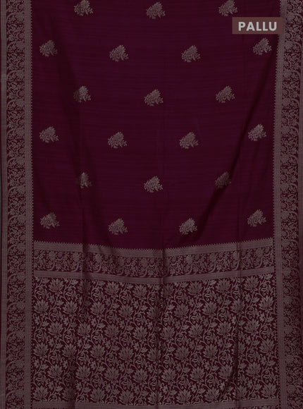 Wine Semi Soft Silk Saree