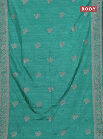 Teal Green Semi Soft Silk Saree