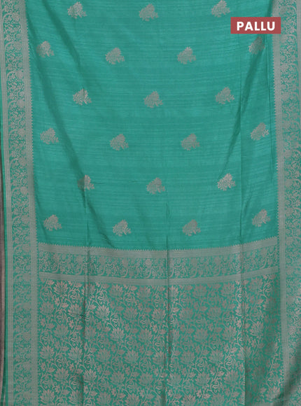 Teal Green Semi Soft Silk Saree
