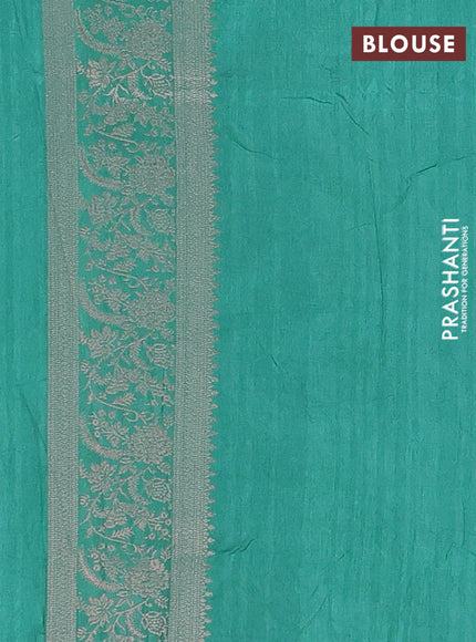 Teal Green Semi Soft Silk Saree