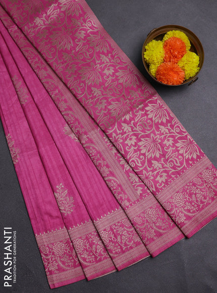 Onion Pink Semi Soft Silk Saree