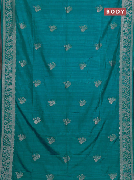Teal Green Semi Soft Silk Saree