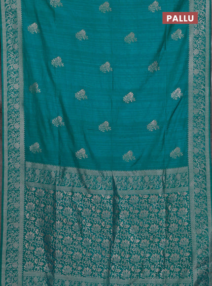 Teal Green Semi Soft Silk Saree