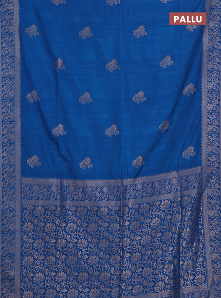 Peacock Blue Semi Soft Silk Saree