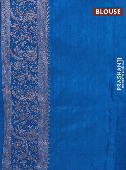 Peacock Blue Semi Soft Silk Saree