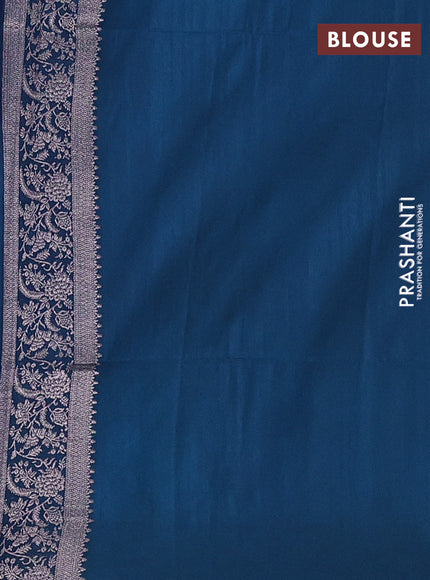 Peacock Blue Semi Soft Silk Saree