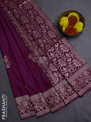 Wine Semi Soft Silk Saree