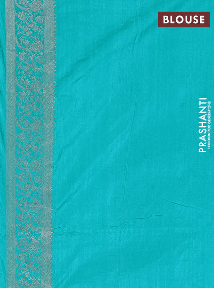 Teal Blue Semi Soft Silk Saree