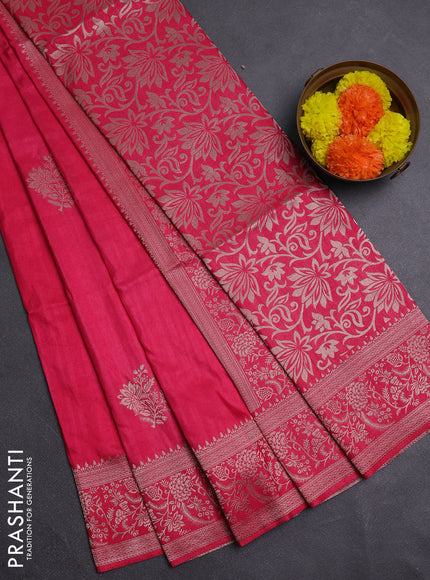 Pink Semi Soft Silk Saree