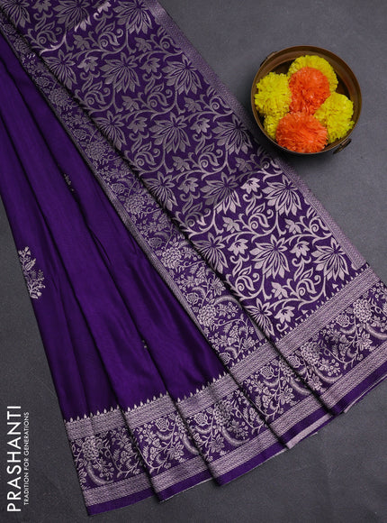 Violet Semi Soft Silk Saree