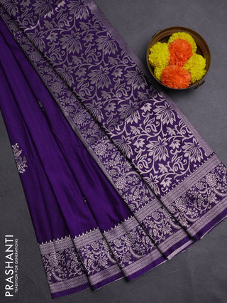 Violet Semi Soft Silk Saree