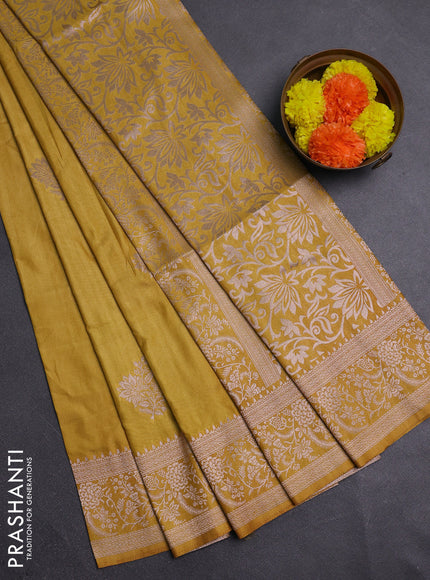 Mustard Yellow Semi Soft Silk Saree