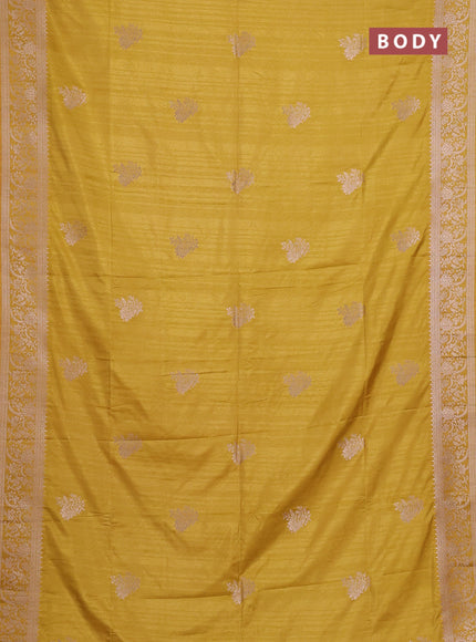 Mustard Yellow Semi Soft Silk Saree