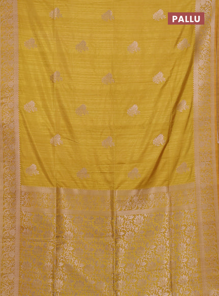 Mustard Yellow Semi Soft Silk Saree