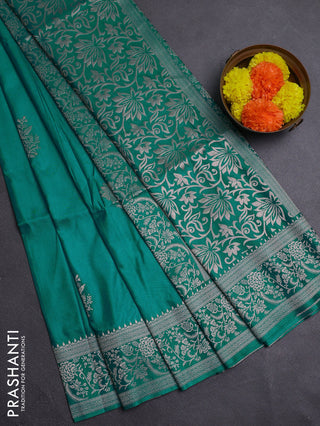 Teal Green Semi Soft Silk Saree