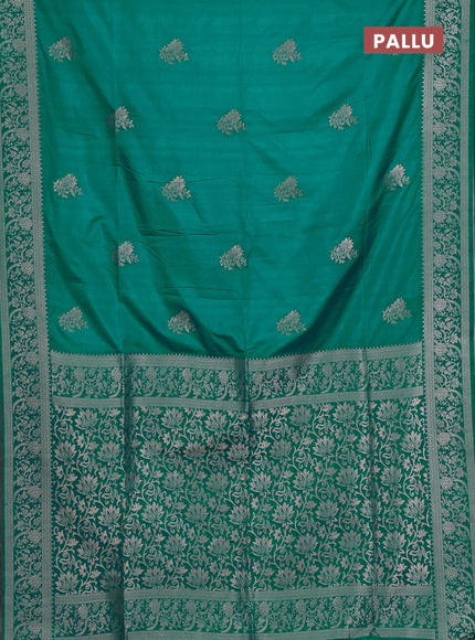 Teal Green Semi Soft Silk Saree