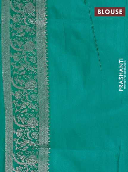 Teal Green Semi Soft Silk Saree