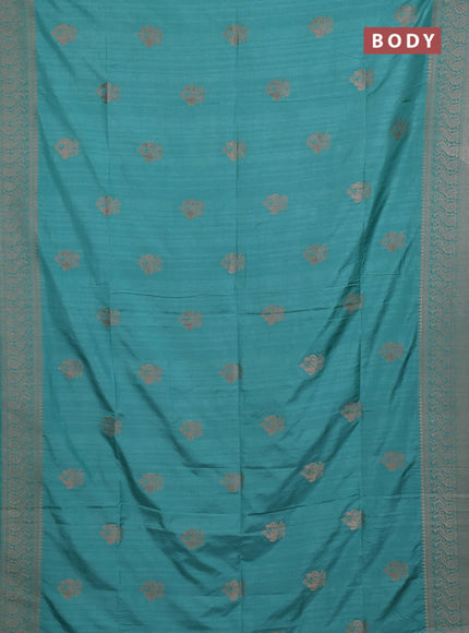 Teal Green Semi Soft Silk Saree