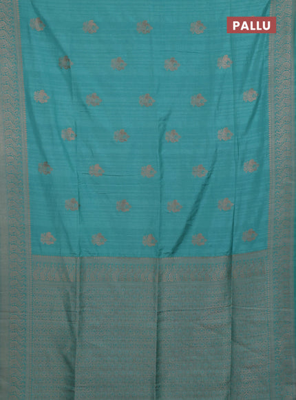 Teal Green Semi Soft Silk Saree