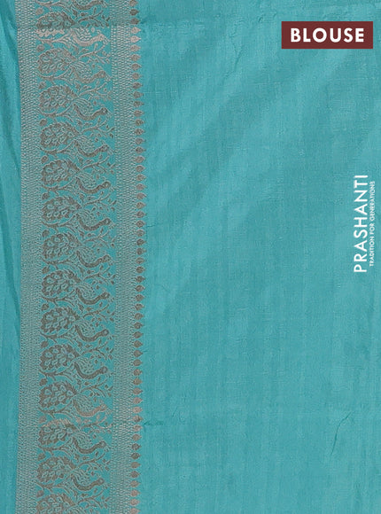 Teal Green Semi Soft Silk Saree
